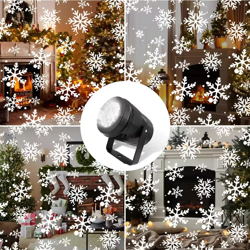 LED Obrotowy Projektor Śnieżynki